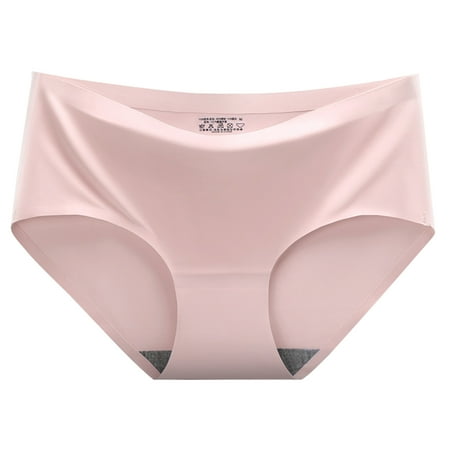 Baozhu Women s Seamless Hipster No Show Invisibles Ice Silk Stretch Underwears Middle-Waist Stretch Underpants Panty 1 Pack