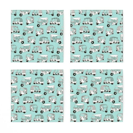 

Linen Cotton Canvas Cocktail Napkins (Set of 4) - Illustration Pattern Vintage Doodle Print Cloth Cocktail Napkins by Spoonflower