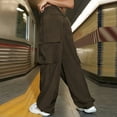 thumbnail image 3 of Vedolay Womens&nbsp;Pants Womens Pants With Pockets High Waist Leisure Pants For Women,Brown XS, 3 of 5