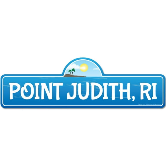 Point Judith RI Rhode Island Beach Street Sign | Indoor/Outdoor | Surfer Ocean Lover Décor For Beach House Garages Living Rooms Bedroom | Signmission Personalized Gift