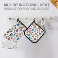 thumbnail image 4 of Yayeee Oven Mitts and Pot Holder Set of 2 Heat Resistant Kitchen Gloves Baking Hot Pad, White Stars, 4 of 5
