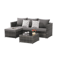 thumbnail image 4 of JONPONY 2 Pieces Patio Furniture Set,Outdoor Woven Sectional L- Shaped Patio Furniture ,Wicker Conversation Set with Ottoman, Detachable Lounger Table for Backyard Poolside,Grey, 4 of 7