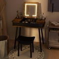 thumbnail image 2 of Costway Vanity Table Set w/ Flip Top Mirror Lights USB Port Cushioned Stool Writing Desk, 2 of 10