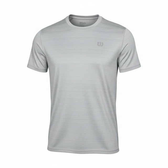Playera Deportiva Wilson para Hombre Dual Running Manga Corta Color Gris Claro Talla CH