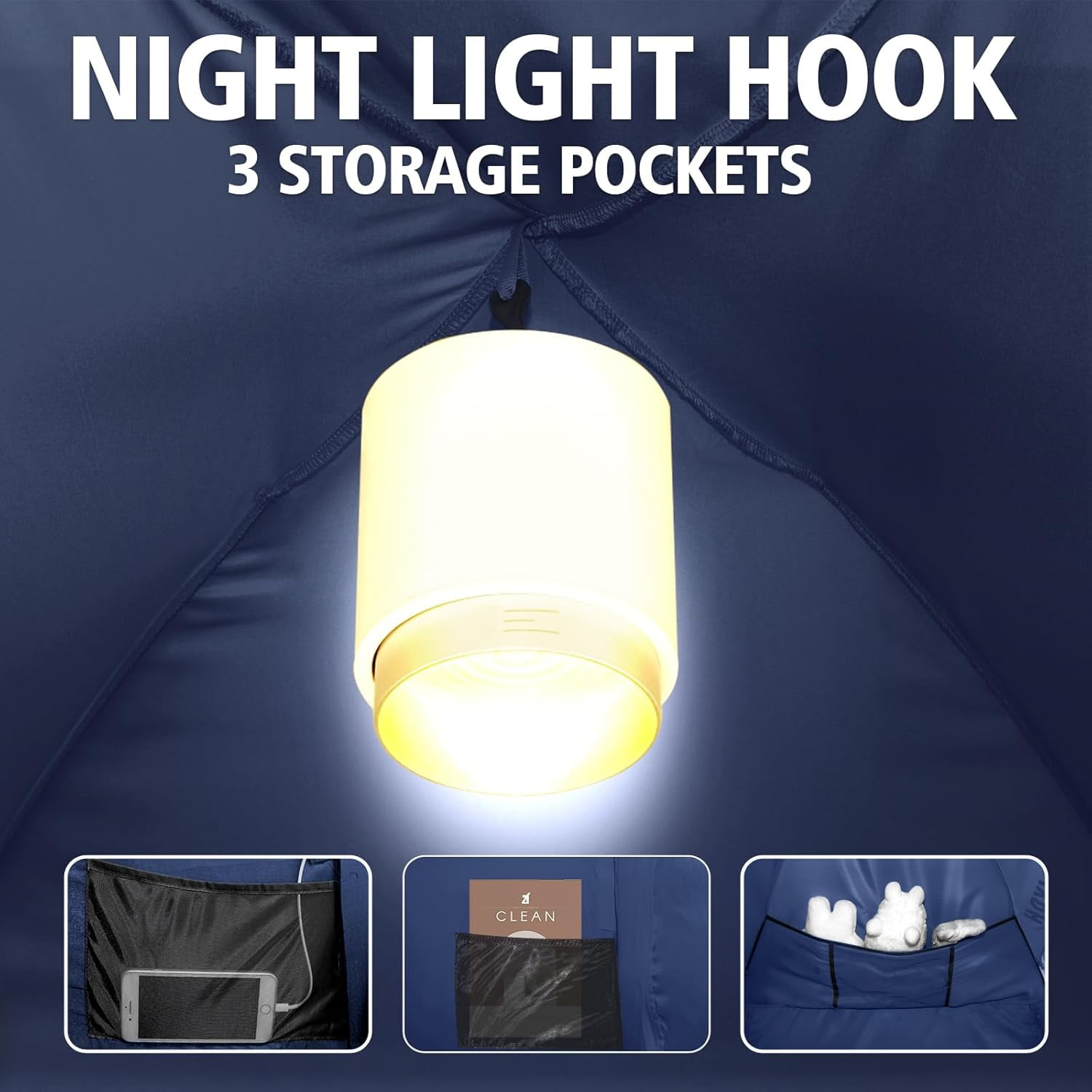 Bed Tent Bed Canopy Breathable 100% for Adult and Kids Light Reduction Sleeping Dream Tents Indoor Portable Big Space with String Light 3 Doors Twin Full Queen Size