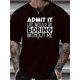thumbnail image 1 of JOSH Letter Graphic Print Men's Fashion T-Shirt, Trendy Pure Cotton Top with Short Sleeves, Round Comfortable Collar T-shirt, Super Soft, Refreshing, Moisture-wicking, Lightweight, Casual Summer T-sh, 1 of 6
