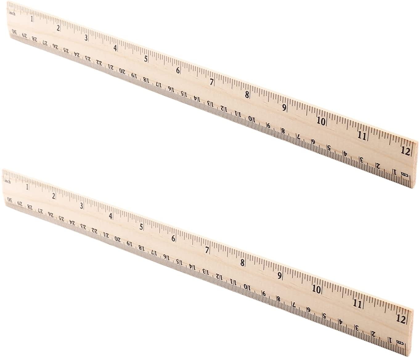 Hegebeck 2 Scale Wooden Ruler 30cm/12 Inch Student Ruler School Ruler ...