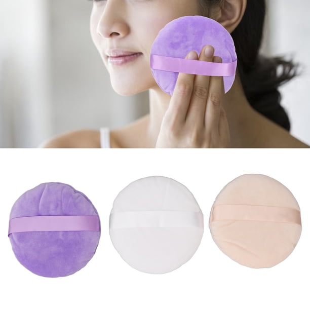 Almohadillas redondas para polvo facial esponja para polvo redonda súper grande suave 3 piezas ligera lavable a máquina para salón de belleza para niñas ANGGREK Otros