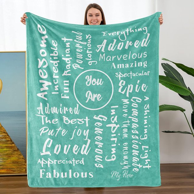 LHSHID Get Well Soon Gifts for Women Mothers Day Birthday Gift for Friend Couragement Compassion Purple Throw Blanket You are Awesome Gifts for Women Colleague 60"x80"