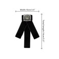 thumbnail image 2 of INSPIRE CHIC Women's Velvet Pre-Tied Bowknot Brooch Pin with Rhinestone for Wedding Party Black, 2 of 5