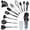 Black, variant on HEESEM 16 pcs Silicone Cooking Utensils Set-Kitchen Utensils for Cooking with Full Silicone Handles Includes Measuring Cup 446°F Heat Resistant Kitchen Utensil BPA Free Blue