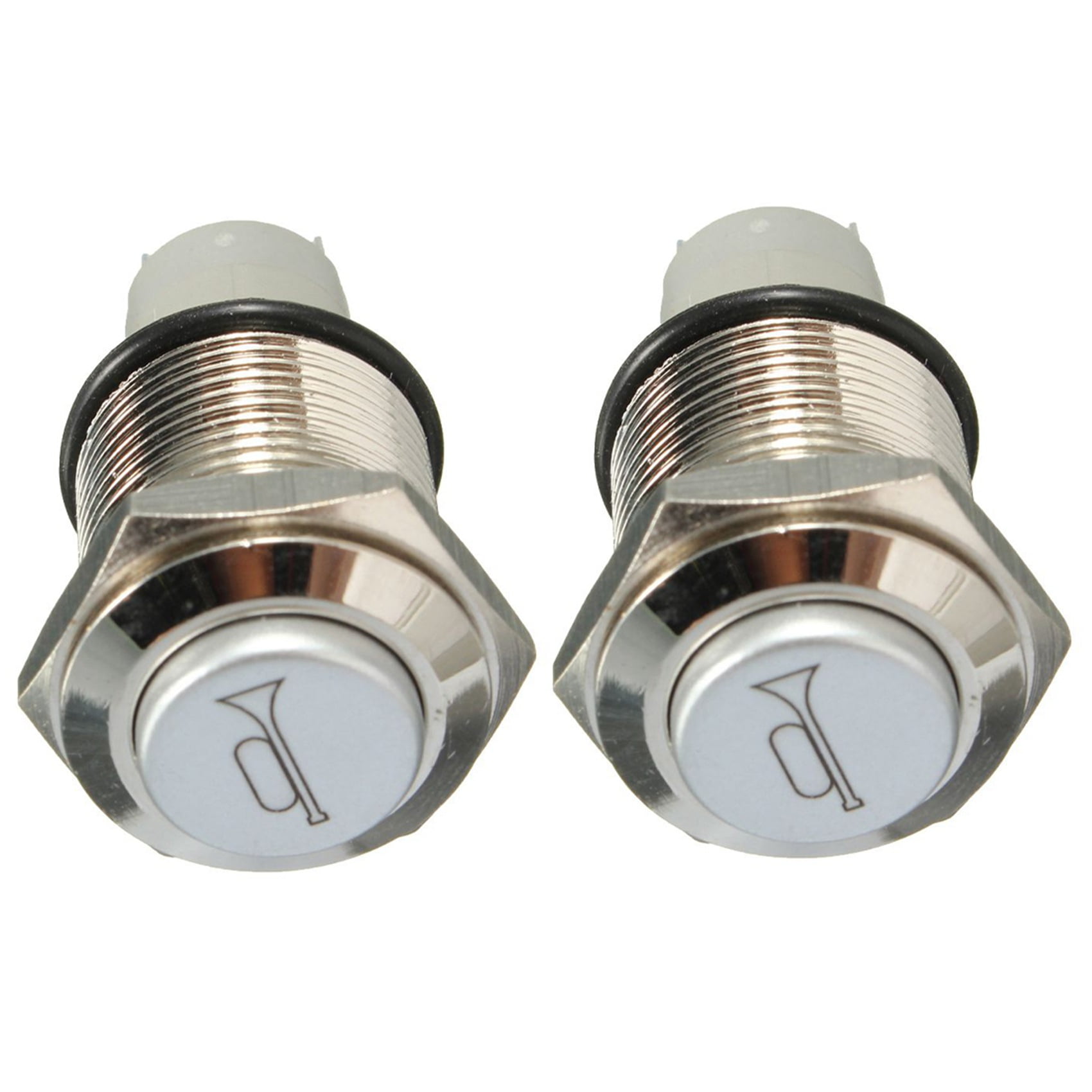 2X Durable 12V Red LED 19mm Momentary Car Horn Push Button Toggle Light Switch 
