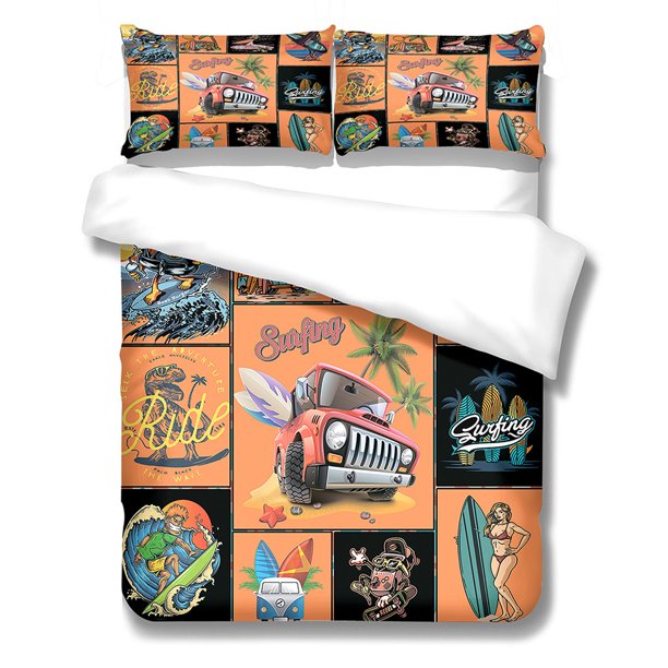 Dibujos animados Edredón Cubierta Hogar Essentials Conjuntos de ropa de cama Cubiertas de almohadas Multicolor Múltiples Tamaño Edredón Set Adolescente Boy Regalos L 3 Piezas seitruly HA011561-12
