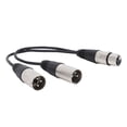 thumbnail image 1 of Cable Divisor XLR Y, Cable XLR Hembra Balanceado A Doble XLR Macho Para Mezcladores De Escenario De Estudio, Cable OFC 24 AWG Con Conectores XLR De 3 Pines, Carcasa De Cobre, 1 of 7