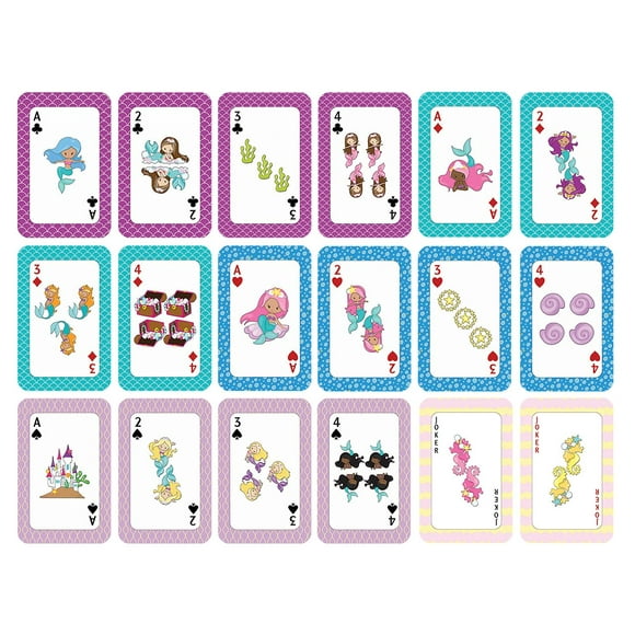 Creanoso Mermaids & Underwater Playing Cards 2-Deck - Premium Theme Party Favors Supply Prop Games | Gift For Any Relatives Or Friends, Especially Those Who Love To Playing Cards