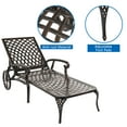 thumbnail image 2 of CHEERFUN 193x64.5x93cm Adjustable Backrest Courtyard Cast Aluminum Chaise Lounge Chair Bronze, 2 of 11