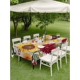 thumbnail image 3 of Red Yellow Sunflowers Outdoor Tablecloth - 60x102 Inch Rectangle Dining Table Cover, Retro Rustic Barn Doors Butterfly Brown Waterproof Outdoor Table Cloth with Umbrella Hole & Zipper for Patio, 3 of 7