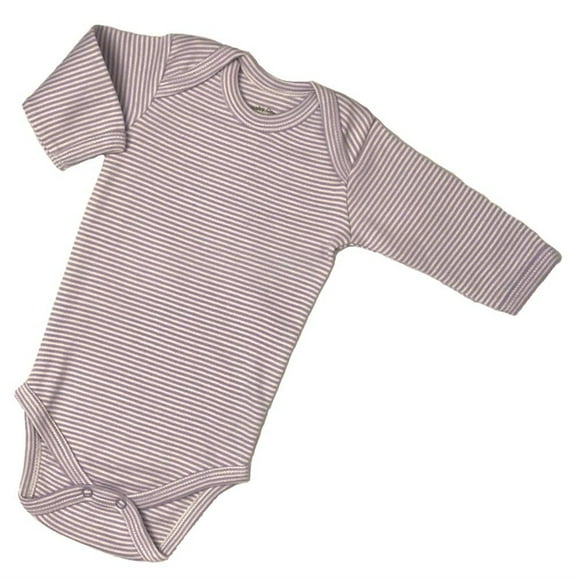 Body / pijama de manga larga de algodón orgánico - Rayas lavanda 12-18m Healthy Body Head To Toe 801LAVSTR18M