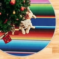 thumbnail image 5 of GZHJMY Mexican Serape Blanket Stripes Christmas Tree Skirt Double Layers Fine Tree Skirt for Holiday Party, New Year Festive Decoration, 36 Inch, 5 of 6