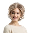 thumbnail image 5 of Fashion Wig Short Haircut Wigs Short Human Hair Synthetic Wig PS Wig Cap, 5 of 5