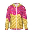 thumbnail image 1 of Fotbe Red Ice Cream Chaqueta con Protección Solar UPF 50+ para Hombre y Mujer, Camisa con Capucha y Bolsillos-Medium, 1 of 7