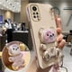 thumbnail image 3 of Quicksand Bear Holder Lanyard Phone Case For Xiaomi Redmi Note 11 8 12 10 9 Pro Max 10 5G 10s 11s 9A 9T 9C Nfc Strap Stand Cover, 3 of 5