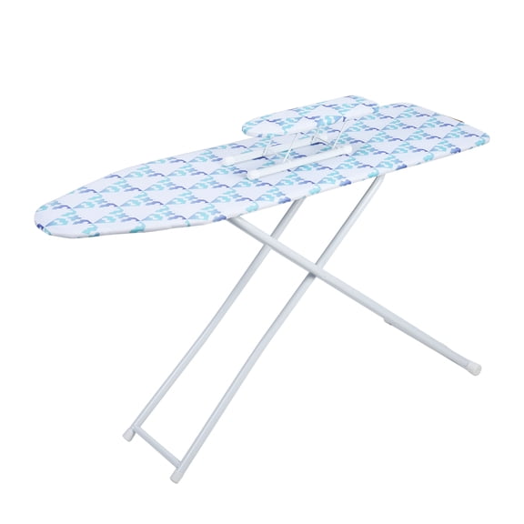 Full-Size Foldable Ironing Board, 42 Inch Adjustable Height Ironing Table with Heat-Resistant Cover & Anti-Slip Feet, Space Saving Household Board