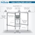 thumbnail image 6 of Sew Ready Mobile, Folding, Height Adjustable, Quilting, Fabric Cutting Table with Guides and Grid Top and Storage Silver/White, 6 of 15