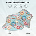 thumbnail image 5 of Daiia Colorful Donut Pattern Bucket Hat - Trendy Cotton Sun Hat for Beach, Golf, Fishing - Fun Outdoor Vacation Boonie for Men and Women, 5 of 9