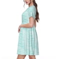thumbnail image 2 of Fotbe Blue Bright Vestido Largo de Moda para Mujer, Vestido Tipo Camiseta con Manga Corta y Estilo Casual a Rayas y Bloques de Color, 2 of 6