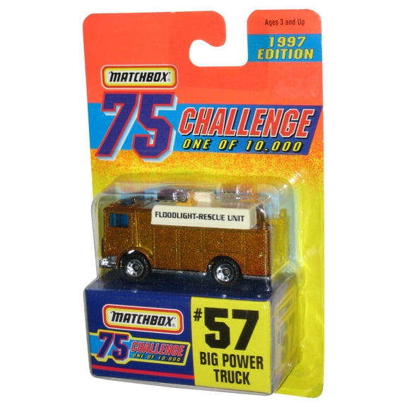 Matchbox 75 Challenge (1997) Gold Big Power Truck Toy #57
