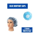 thumbnail image 3 of MMBM 21" Blue Disposable Bouffant Cap, Polypropylene Non Woven, 10GSM - 2000 Pcs, 3 of 5