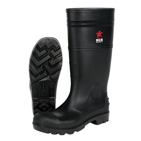 MCR Safety 14" PVC Boots, Plain Toe, Size 13 (4 Pairs)
