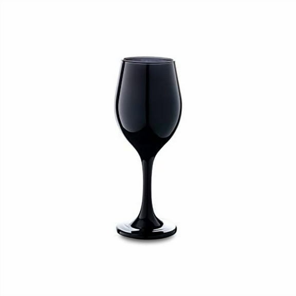 Vikko Dcor Glossy Black Colored Red Wine Glasses | Beautiful Unique Glasses  Thick and Durable  Dishwasher Safe  11 Ounce Cup  Set of 12 Wine Glasses  7.9 x 2.4