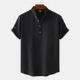 thumbnail image 2 of Toimothcn Mens Shirts Short Sleeve Simple Solid Color Buttons Up Shirts Soft Breathable Loose Fit Shirt Tops Suitable For Summer Vacation, 2 of 6