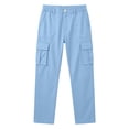 thumbnail image 5 of Women's Button Zip Cargo Jogger Pants, Ghalytn Elastic Back Waist Multi-Pocket Casual Outdoor Tapered Trousers, 5 of 5