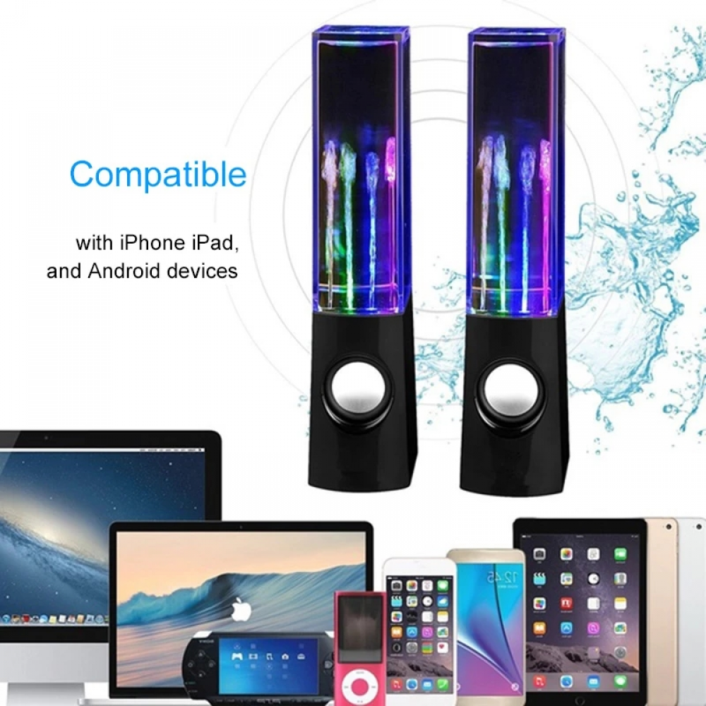 LED Dancing Water Fountain Show Music Light Computer Speakers For Laptop PC iPhone MP3 Phone Gadget Accessories