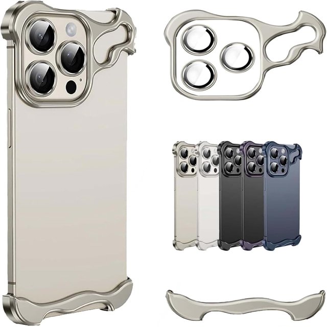 Alloy Armor for iPhone Case, Alloyarmor Premium Case, Minimalist Protective Shock Absorption Aerospace Grade Aluminum Shells, Elastomer Inlays Easy Fit (14 Pro,Gray)