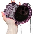 thumbnail image 3 of Compatible with iPhone 14 Astronaut Case with Kickstand Mirror Lanyard Shoulder Strap Case Detachable Glitter Paper Mirror Case for Women Girls Cute 3D Astronaut Bling Case, Purple, 3 of 16