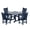 Navy Blue, variant on WestinTrends Malibu 5 Piece Outdoor Dining Set, All Weather Poly Lumber Patio Table and Chairs Furniture Set, 43" Square Dining Table with Umbrella Hole and 4 Arm Chairs, Black