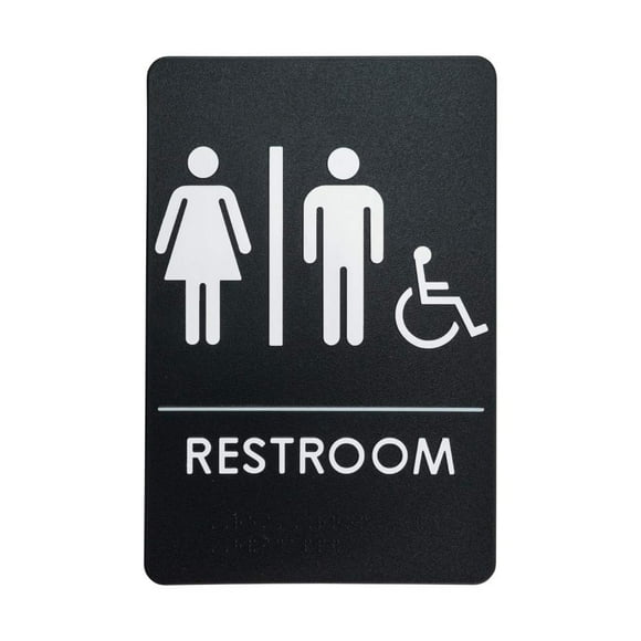 Men's / Women's Restroom Sign for Handicap Accessible Restroom ADA-Compliant Bathroom Door Sign, Made in USA, Pack of 12