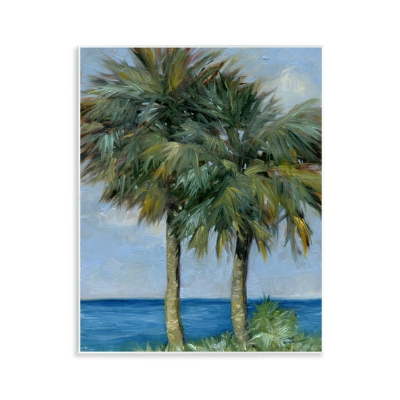 Stupell Industries Full Brushed Palms Landscape Painting Unframed Art Print Wall Art, 11 x 14