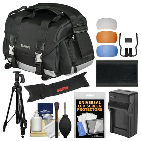 Canon 200DG Digital SLR Camera Case Gadget Bag with LP-E6 Battery + Charger + Tripod + Flash Diffuser Kit for EOS 6D, 70D, 7D 5D Mark II III, 5DS R Canon 200DG Digital SLR Camera Case Gadget Bag with LP-E6 Battery + Charger + Tripod + Flash Diffuser Kit for EOS 6D, 70D, 7D 5D Mark II III, 5DS R
