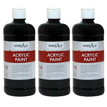 UPC: 0194629006106 | Handy Art Acrylic Paint 16 oz Mars Black Pack of 3