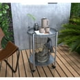 thumbnail image 6 of Round Coffee Table with Wheels 2-Tier Movable Side Tables Silver Metal Detachable Bedside Nightstand for Bedroom Living Room End Tables Next To Sofa (Silver Gray), 6 of 10