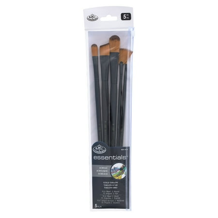 UPC: 0090672386489 | Royal & Langnickel® Essentials™ Acrylic Gold Taklon 5 Piece Brush Set