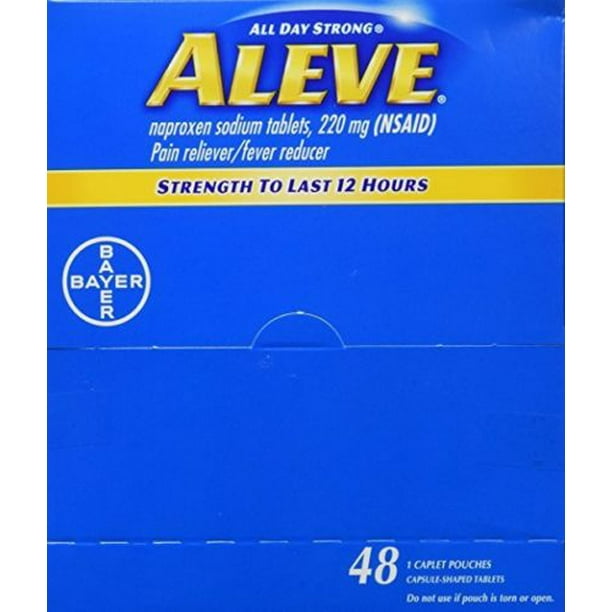 2 PACK Aleve Naproxen Sodium 1 Tablets 48 Packets Pain/Fever Reducer