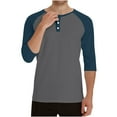 thumbnail image 6 of DAFPZW 3/4 Sleeve Baseball Shirt Men Casual Stylish Raglan Sleeve Tops Mens Slim Color Block Athletic T Shirts, 6 of 6
