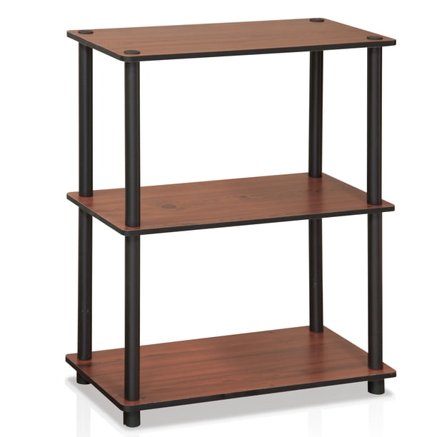 Furinno, Shelving Unit, 3-Tier, Dark Cherry and Black - Walmart.com