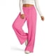 thumbnail image 2 of Pantalones Deportivos de Pierna para Mujer, Holgados, con Cordón Elástico, de Cintura Alta, Estilo Palazzo. Rosa M, 2 of 7
